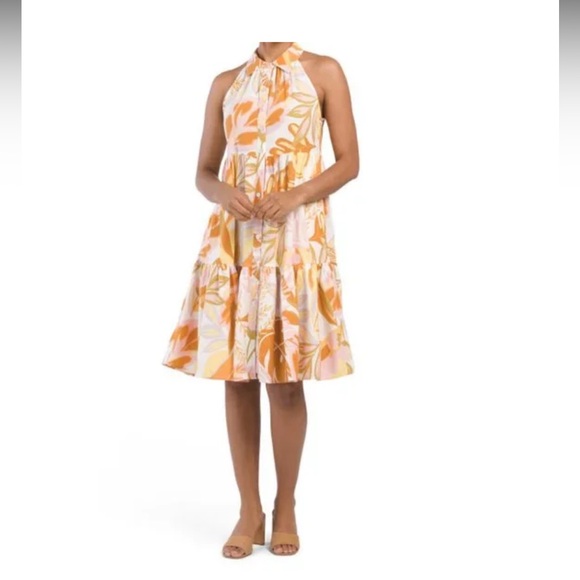 Nicole Miller Multicolor linen floral dress - Picture 1 of 8